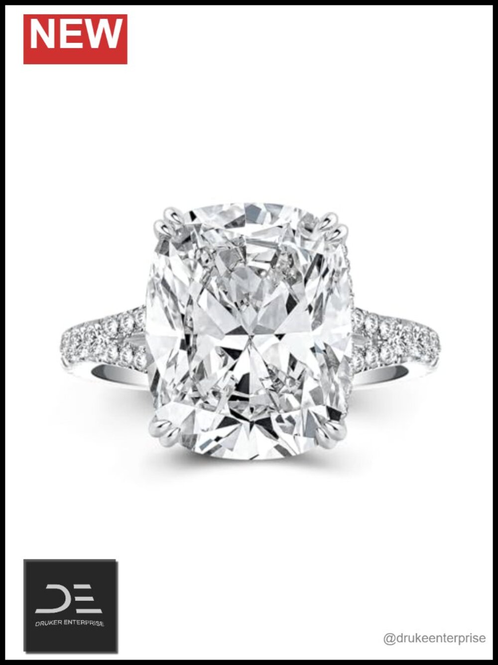 Sterling Silver Cushion Cut 4.5 CT Pinky Ring Women's Promise Ring